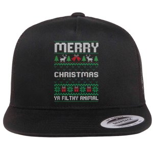 Merry Christmas Animal Filthy Ya Ugly Xmas Family Matching Flat Bill Trucker Hat