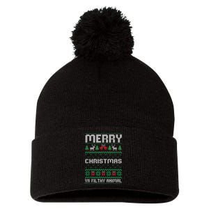 Merry Christmas Animal Filthy Ya Ugly Xmas Family Matching Pom Pom 12in Knit Beanie