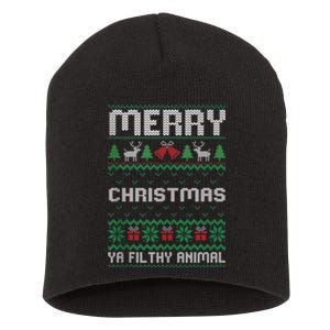 Merry Christmas Animal Filthy Ya Ugly Xmas Family Matching Short Acrylic Beanie