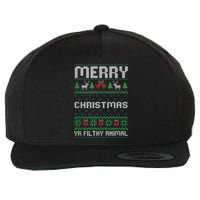 Merry Christmas Animal Filthy Ya Ugly Xmas Family Matching Wool Snapback Cap