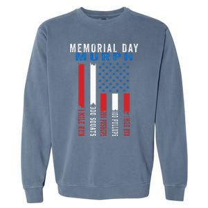 Murph Challenge American Memorial Day Workout Gym Garment-Dyed Sweatshirt