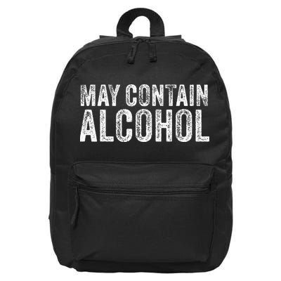 May Contain Alcohol Drinking Beer Tasting Funny 16 in Basic Backpack