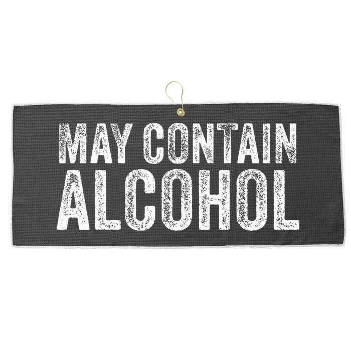 May Contain Alcohol Drinking Beer Tasting Funny Large Microfiber Waffle Golf Towel