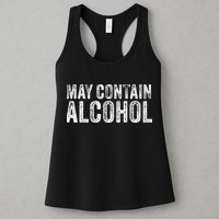 May Contain Alcohol Drinking Beer Tasting Funny Womens Tank Top