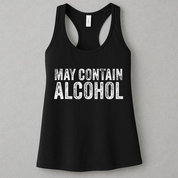 May Contain Alcohol Drinking Beer Tasting Funny Womens Tank Top