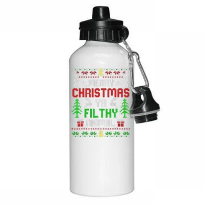 Merry Christmas Animal Filthy Ya  Aluminum Water Bottle