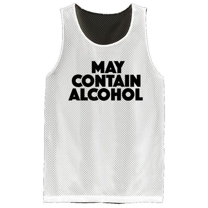 May Contain Alcohol Funny Party Outfit Drinking Quote Saying Mesh Reversible Basketball Jersey Tank