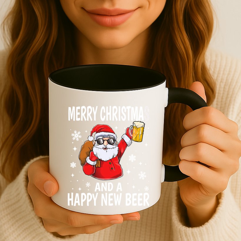 Merry Christmas And A Happy New Beer Ing Fun Christmas Gift Mug