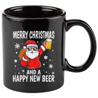 Merry Christmas And A Happy New Beer Ing Fun Christmas Gift 11oz C Handle Ceramic Mug
