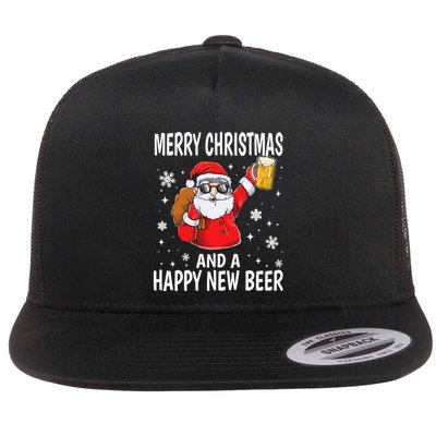 Merry Christmas And A Happy New Beer Ing Fun Christmas Gift Flatbill Hat