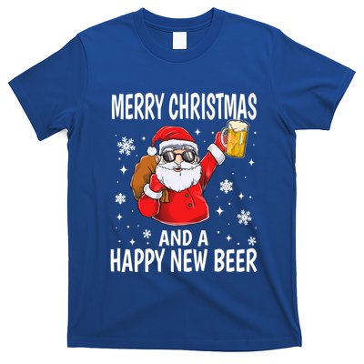 Merry Christmas And A Happy New Beer Ing Fun Christmas Gift T-Shirt