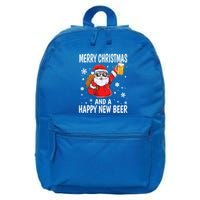 Merry Christmas And A Happy New Beer Ing Fun Christmas Gift 16 in Basic Backpack