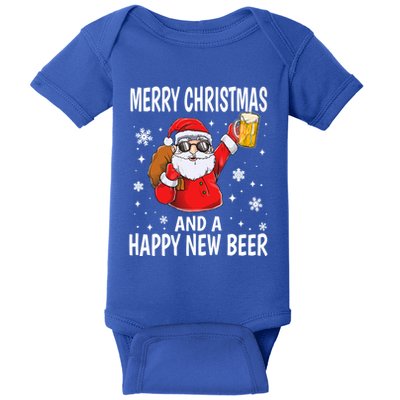Merry Christmas And A Happy New Beer Ing Fun Christmas Gift Baby Bodysuit