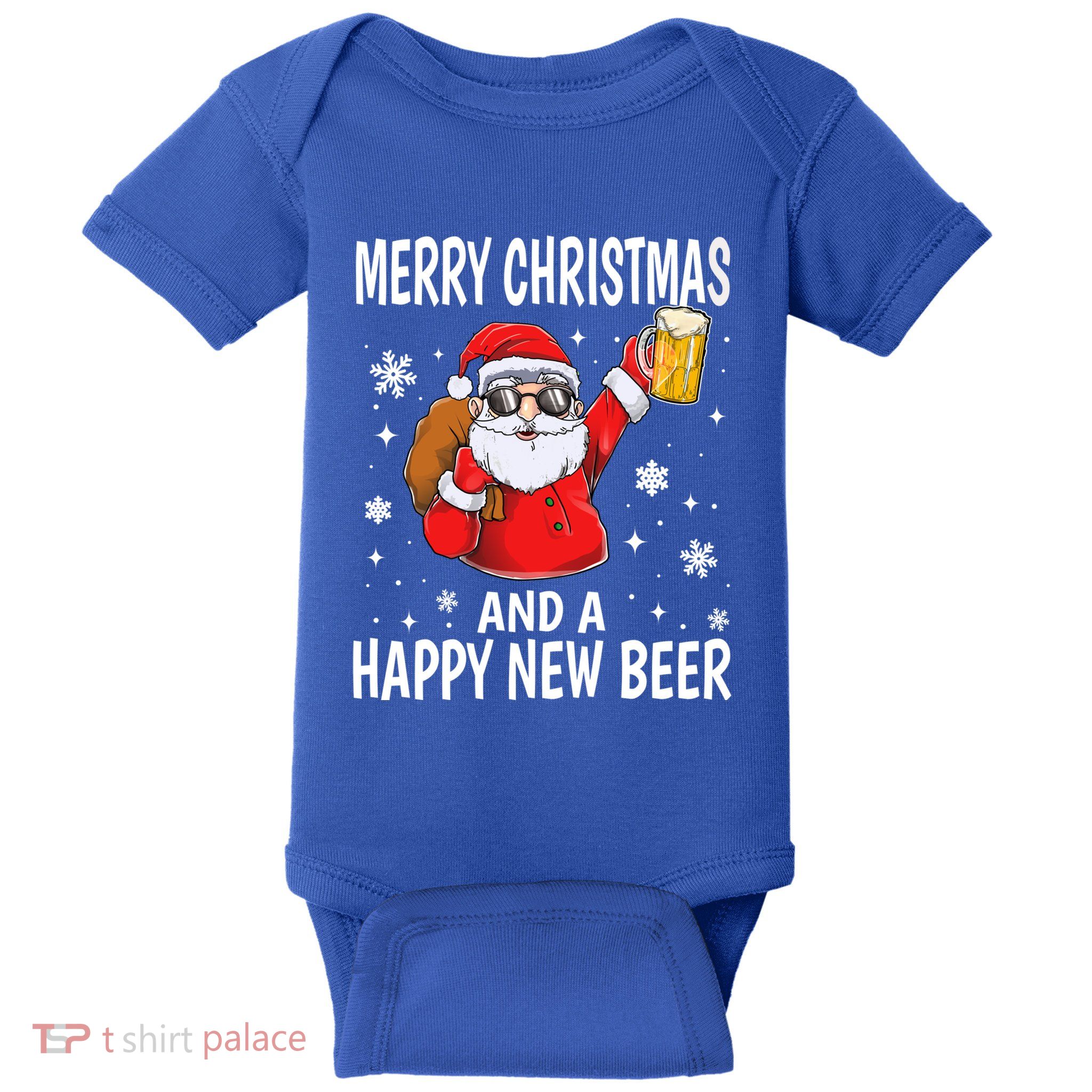 Merry Christmas And A Happy New Beer Ing Fun Christmas Gift Baby Bodysuit