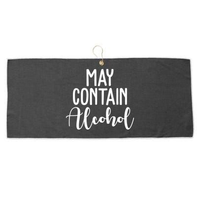 May Contain Alcohol Funny Large Microfiber Waffle Golf Towel