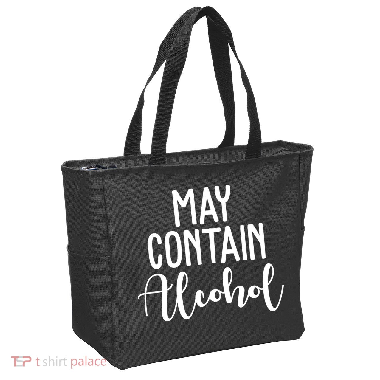 May Contain Alcohol Funny Zip Tote Bag