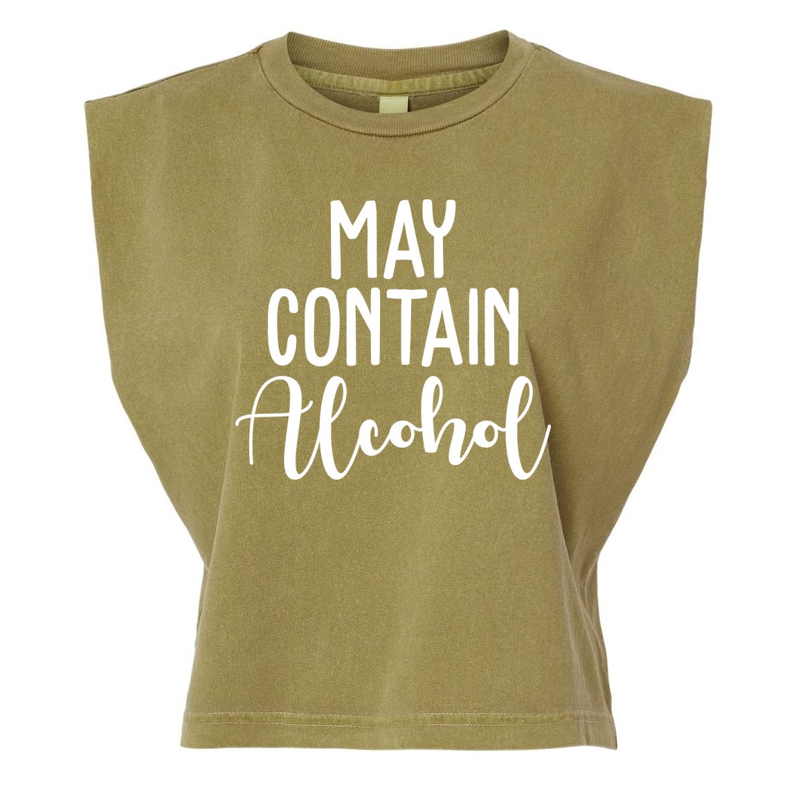 May Contain Alcohol Funny Garment-Dyed Women's Muscle Tee
