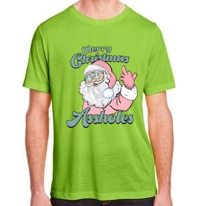 Merry Christmas Assholes Santa Dirty Humor Christmas Adult ChromaSoft Performance T-Shirt