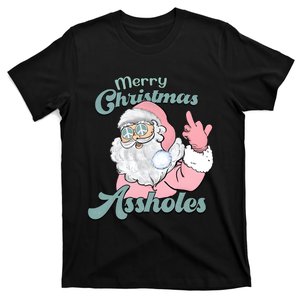 Merry Christmas Assholes Santa Dirty Humor Christmas T-Shirt