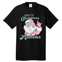 Merry Christmas Assholes Santa Dirty Humor Christmas Tall T-Shirt