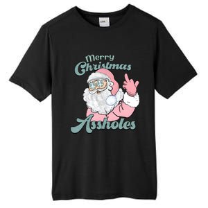 Merry Christmas Assholes Santa Dirty Humor Christmas Tall Fusion ChromaSoft Performance T-Shirt