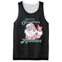 Merry Christmas Assholes Santa Dirty Humor Christmas Mesh Reversible Basketball Jersey Tank