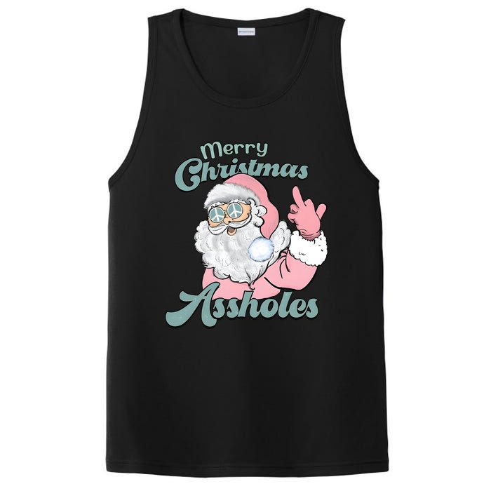 Merry Christmas Assholes Santa Dirty Humor Christmas PosiCharge Competitor Tank