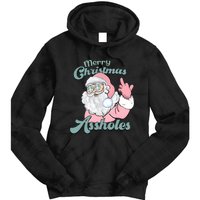 Merry Christmas Assholes Santa Dirty Humor Christmas Tie Dye Hoodie