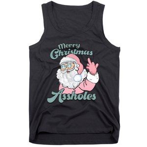 Merry Christmas Assholes Santa Dirty Humor Christmas Tank Top