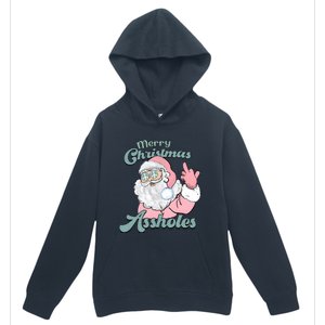 Merry Christmas Assholes Santa Dirty Humor Christmas Urban Pullover Hoodie