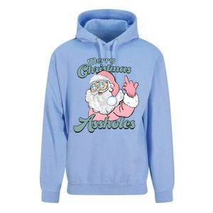 Merry Christmas Assholes Santa Dirty Humor Christmas Unisex Surf Hoodie