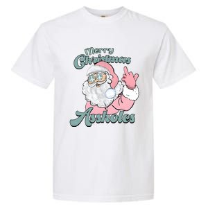 Merry Christmas Assholes Santa Dirty Humor Christmas Garment-Dyed Heavyweight T-Shirt