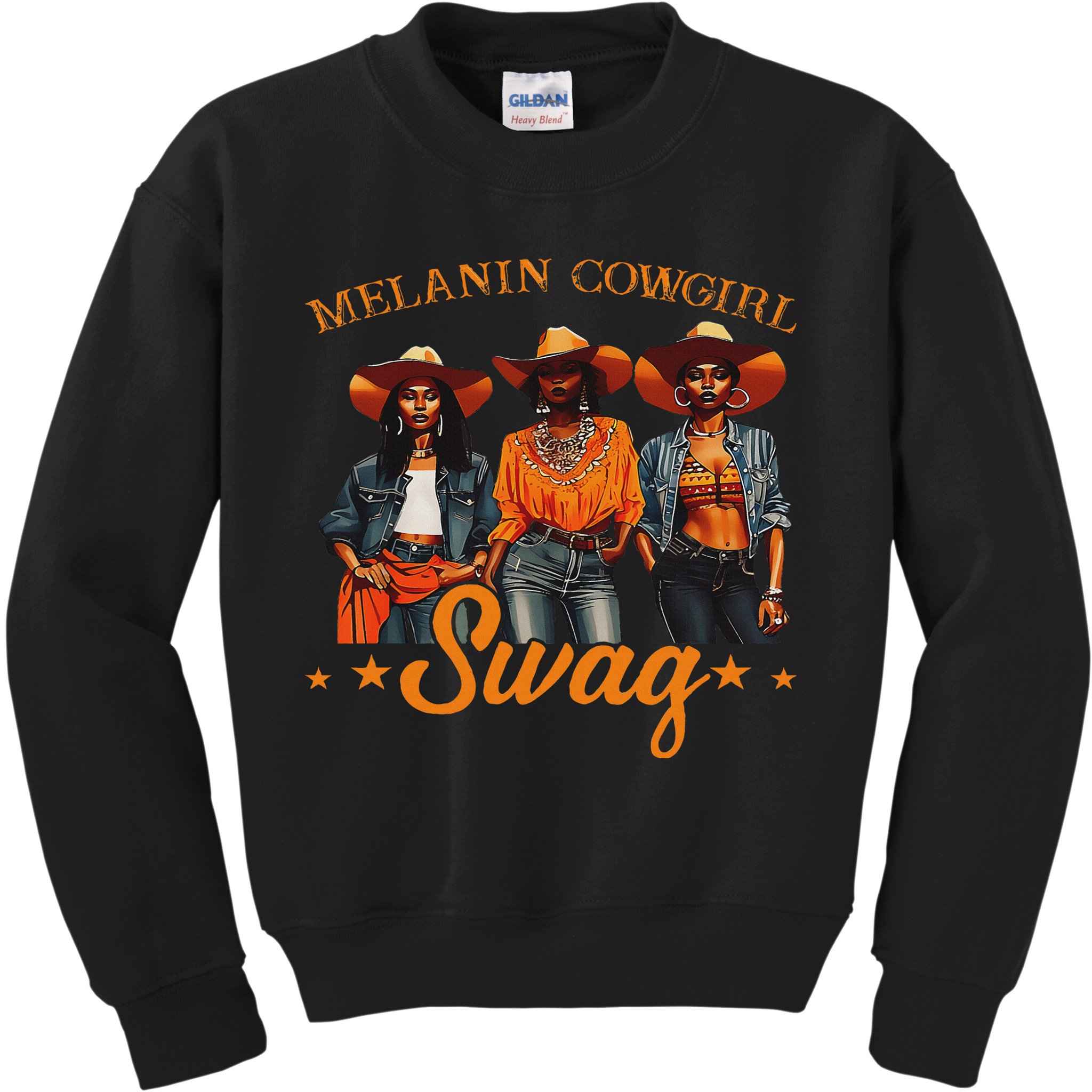 Melanins Cowgirls African Melanins Cowgirl Black History Kids Sweatshirt