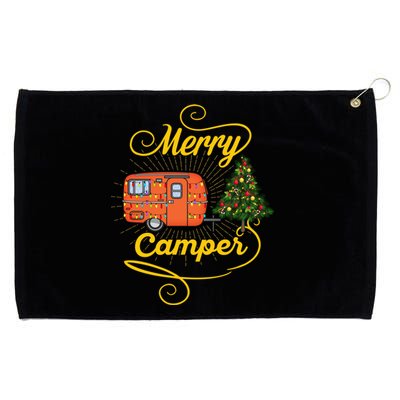 Merry Camper And Christmas Camping Lovers Gift Grommeted Golf Towel