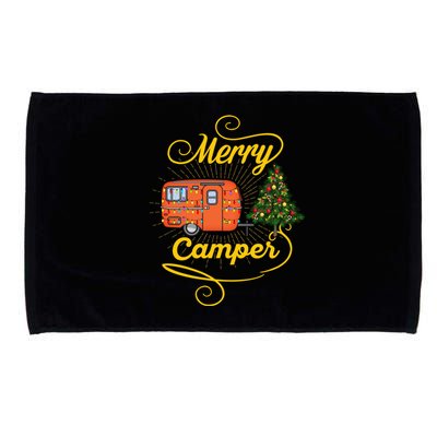 Merry Camper And Christmas Camping Lovers Gift Microfiber Hand Towel