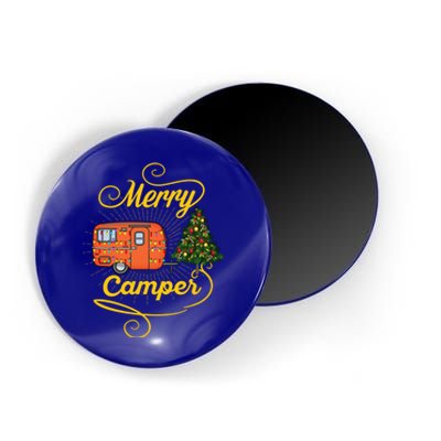 Merry Camper And Christmas Camping Lovers Gift Magnet