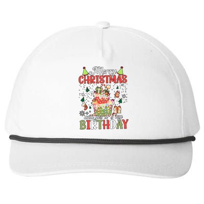 Merry Christmas And Yes ItS My Birthday Funny Xmas Santa Birthday Snapback Five-Panel Rope Hat