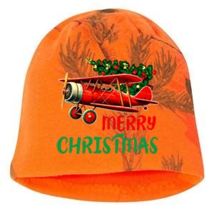 Merry Christmas Airplane Christmas Tree Pilot Kati - Camo Knit Beanie