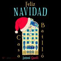 Merry Christmas Antoni Gaudi Drawing Barcelona Spain Tall T-Shirt