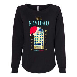 Merry Christmas Antoni Gaudi Drawing Barcelona Spain Womens California Wash Sweatshirt