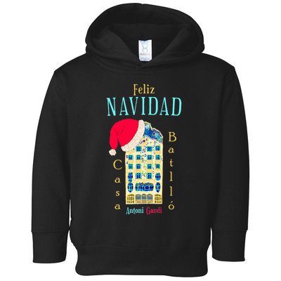 Merry Christmas Antoni Gaudi Drawing Barcelona Spain Toddler Hoodie