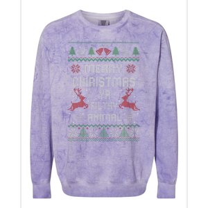 Merry Christmas Animal Filthy Ya Colorblast Crewneck Sweatshirt