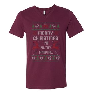 Merry Christmas Animal Filthy Ya V-Neck T-Shirt