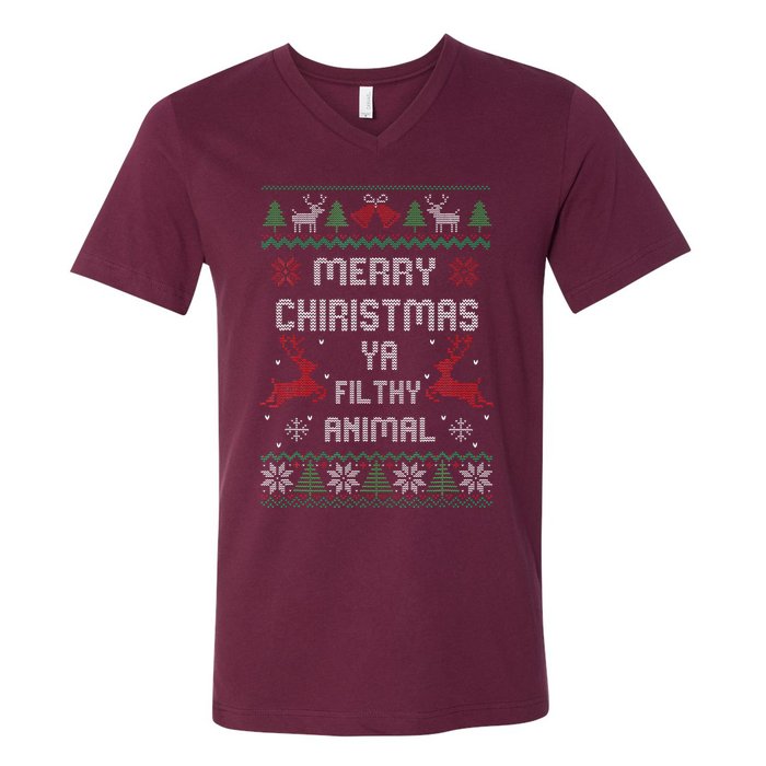 Merry Christmas Animal Filthy Ya V-Neck T-Shirt