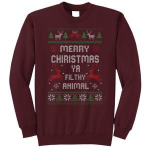 Merry Christmas Animal Filthy Ya Tall Sweatshirt