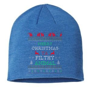 Merry Christmas Animal Filthy Ya Xmas Pajama Family Matching  Sustainable Beanie