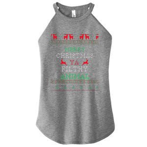 Merry Christmas Animal Filthy Ya Xmas Pajama Family Matching  Women's Perfect Tri Rocker Tank