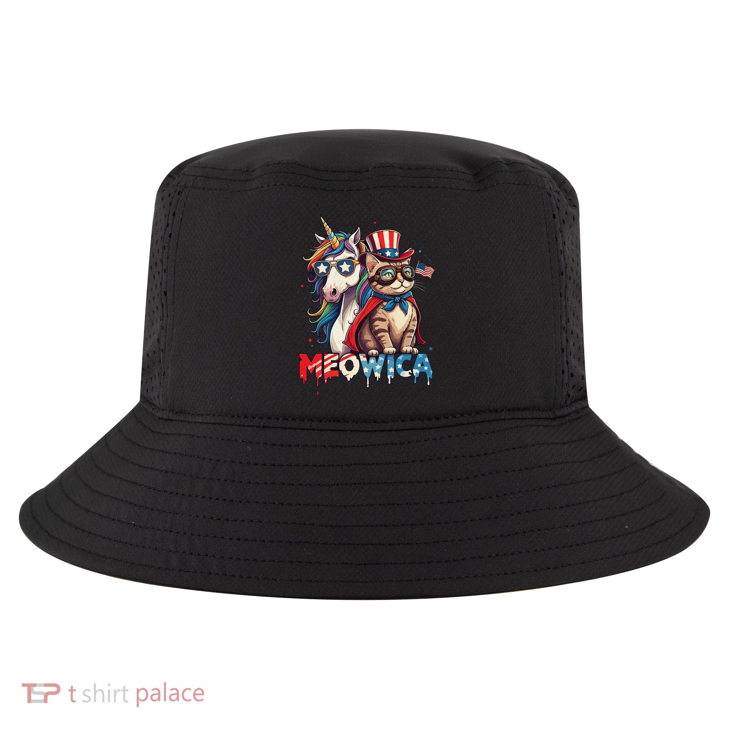 Meowica Cat And Unicorn Cool Comfort Performance Bucket Hat