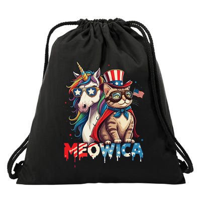 Meowica Cat And Unicorn Drawstring Bag