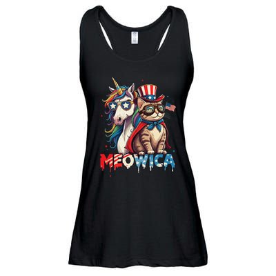 Meowica Cat And Unicorn Ladies Essential Flowy Tank